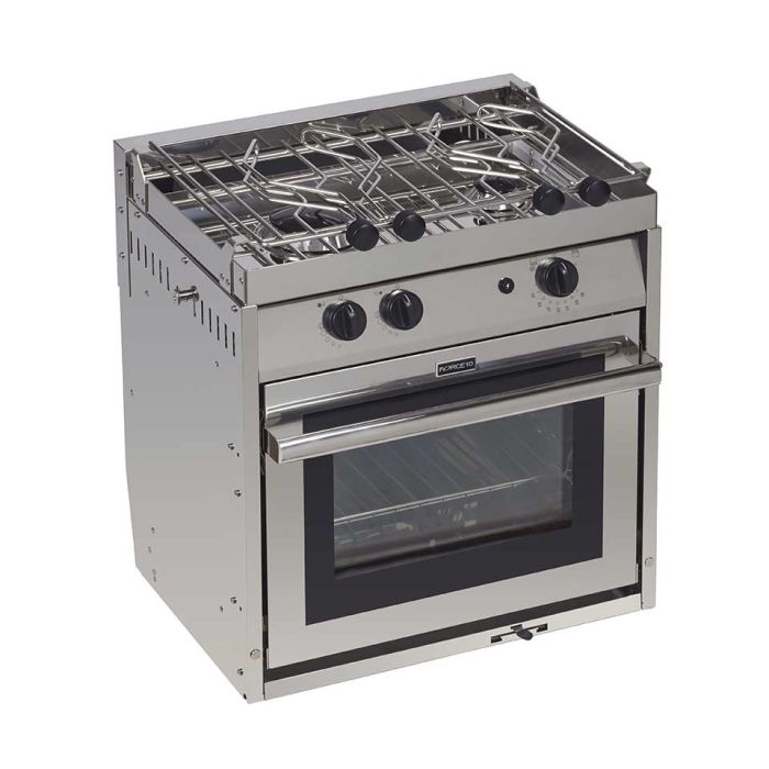 FORCE10 - 2 burner gimbaled gas cooker Euro compact - Force 10 2-Burner  w/Oven and Broiler - Gimbaled - Euro Compact